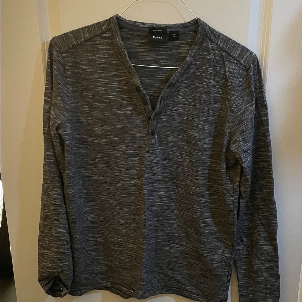 Hugo Boss Charcoal Long Sleeve Tee